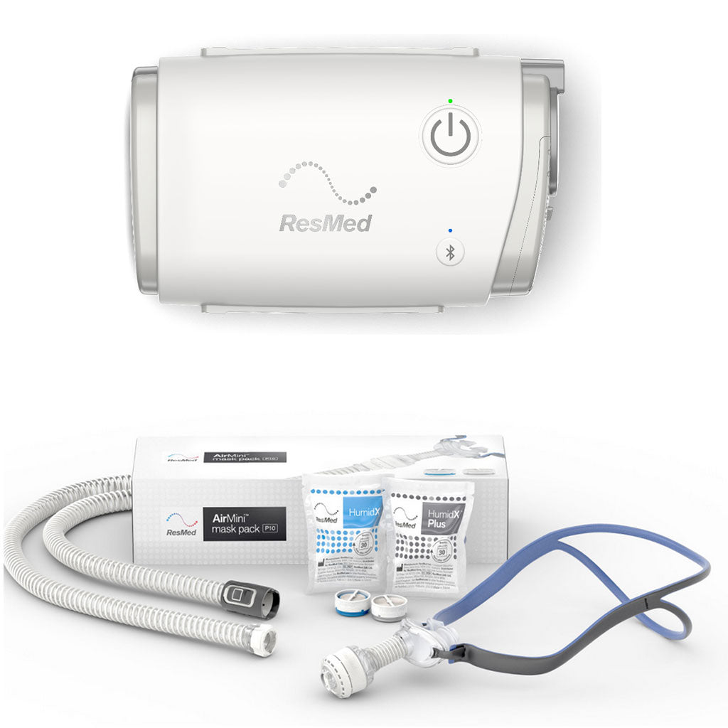 Resmed AirMini AutoSet avec kit P10 comprenant masque Pillow et tuyau