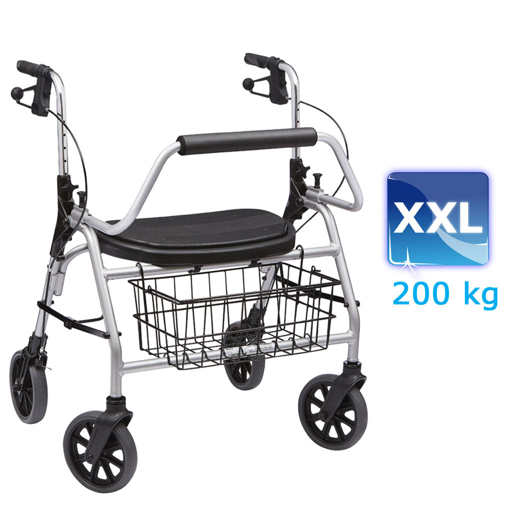 Rollator XXL supportant jusqu'à 200 kg