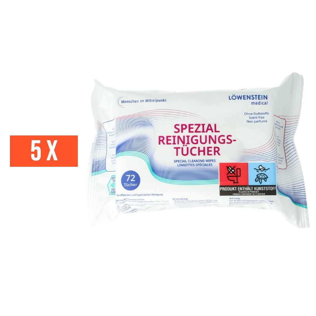 5 x Löwenstein special cleaning wipes neutral