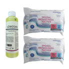 1x Löwosan + 2x lingettes de nettoyage neutres, nettoyant spécial pour masques CPAP (250 ml) + lingettes de nettoyage spéciales