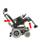 Silla de ruedas eléctrica MINKO-SET, HMV, con respaldo ajustable eléctricamente + inclinación eléctrica del asiento,