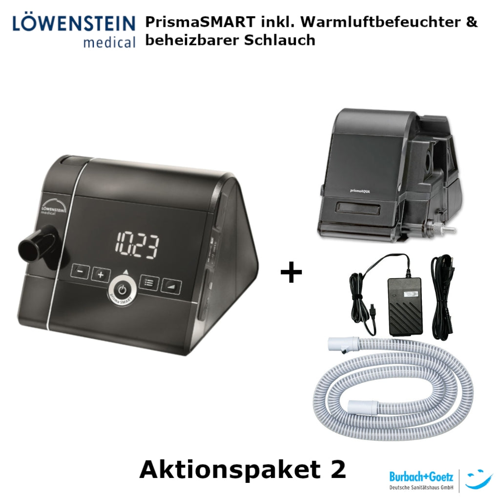 Löwenstein Prisma SMART APAP Sleep Apnea Therapy Device - Promotion Package 2 (including warm air humidifier & heated hose)