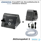 Löwenstein prisma SOFT CPAP Schlofapnoe-Therapiegerät mat analoger Bedreiwung - Aktiounspak 2 (inklusiv Waarmloft-Befeuchter & opgeheiztem Schlauch)
