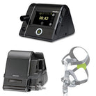 Löwenstein Prisma20A CPAP-APAP-Apparat, HMV, inklusiv Fiichter a CPAP-Mask Joyce One FullFace-Mask, Mond-Nues-Mask mat Universalgréisst