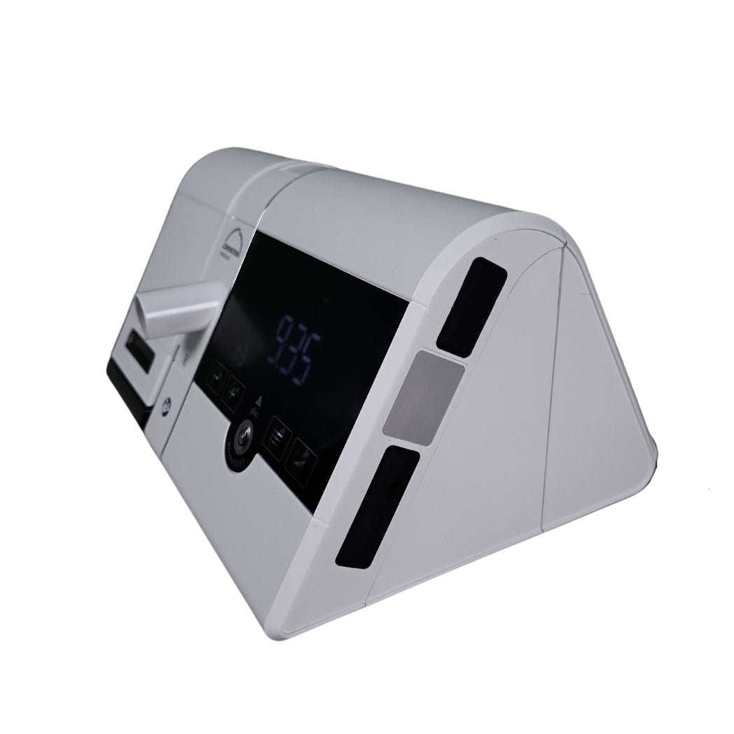 Prisma Soft Plus CPAP device with PrismaAqua warm air humidifier view from front left angle