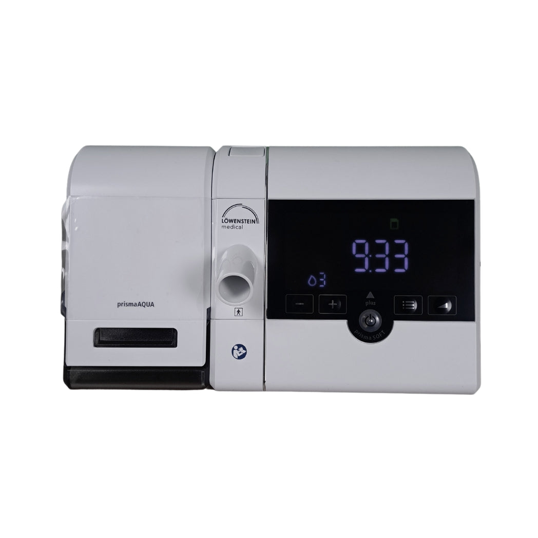 Prisma Soft Plus CPAP device with PrismaAqua warm air humidifier front view