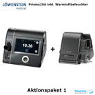 Dispositivo de terapia para apneia do sono Löwenstein Prisma20A APAP com ecrã tátil - Pacote promocional 1 (inclui humidificador de ar quente)